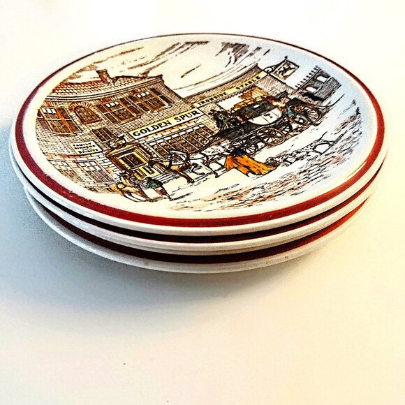 VTG "Bits of Old England" Luncheon Plates 4-Pc Set ~ Vernon Kilns ~ Nos. 1,2,4,8 - Picture 2 of 14